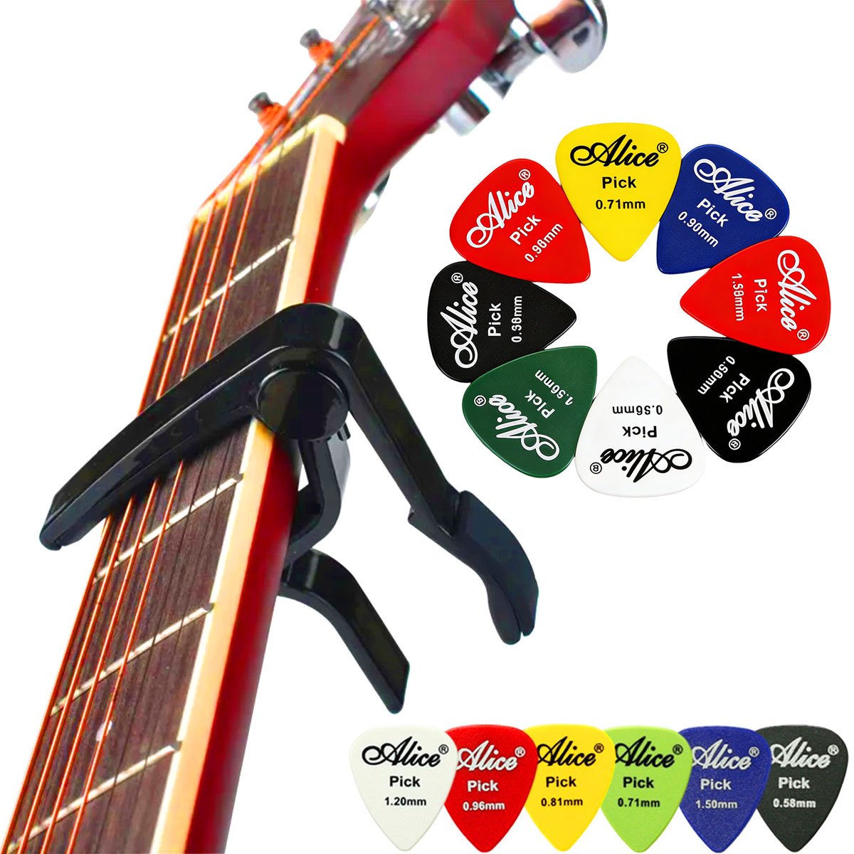 Acoustic Guitar Dreadnought - Capotraste de Guitarra de Liga Preta