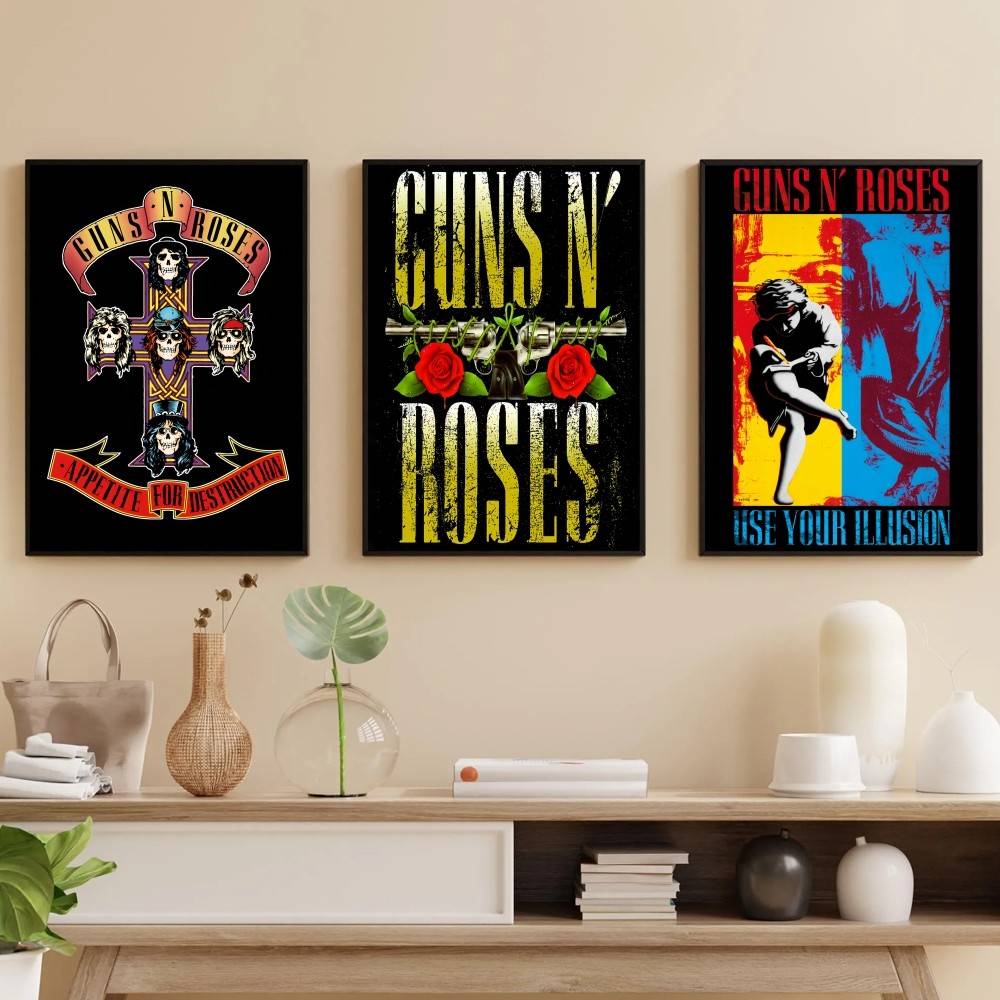 Musical Instrument Poster - G-Guns Rock Band N R-Roses Poster