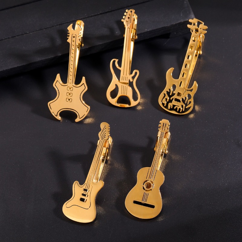 Prendedor de Gravata de Aço Ti - Musical Instrument Ending In A avaliação e preço